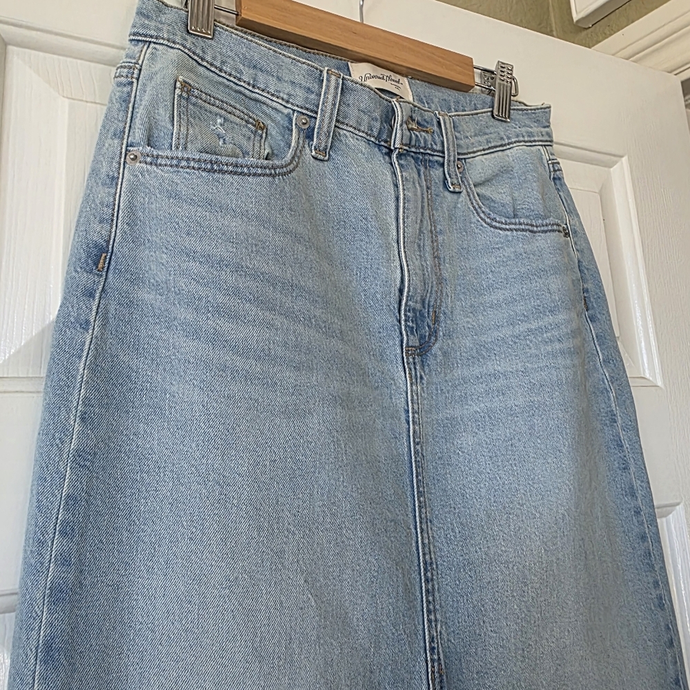 Universal Thread Maxi Denim Skirt Light Blue 4 NEW - Picture 5 of 8